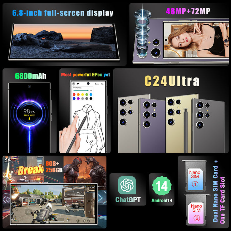 📱 S24 Ultra – Smartphone 5G Débloqué avec Stylet Intelligent