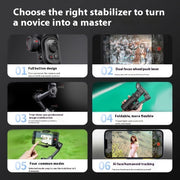 Stabilisateur 3 Axes pour Smartphone – Vidéos Fluides &amp; Pro