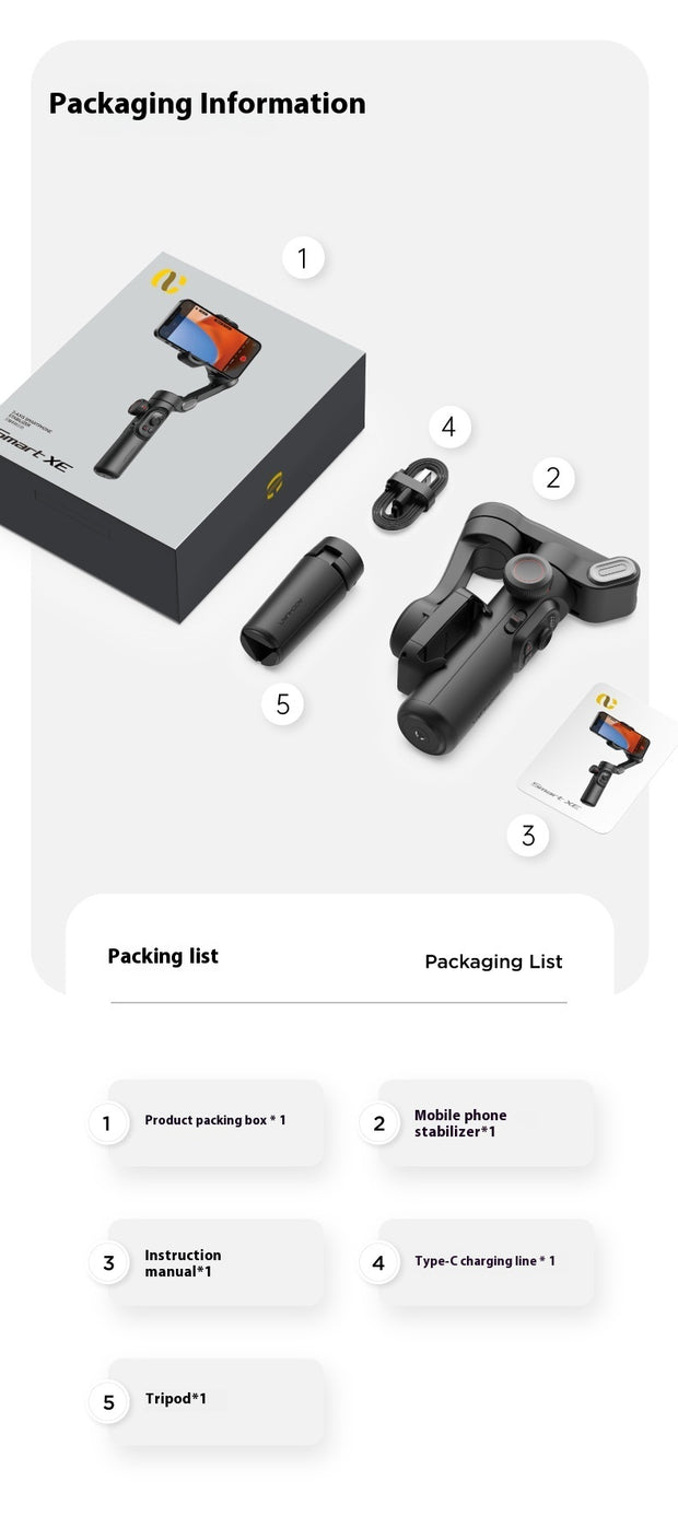 Stabilisateur 3 Axes pour Smartphone – Vidéos Fluides &amp; Pro