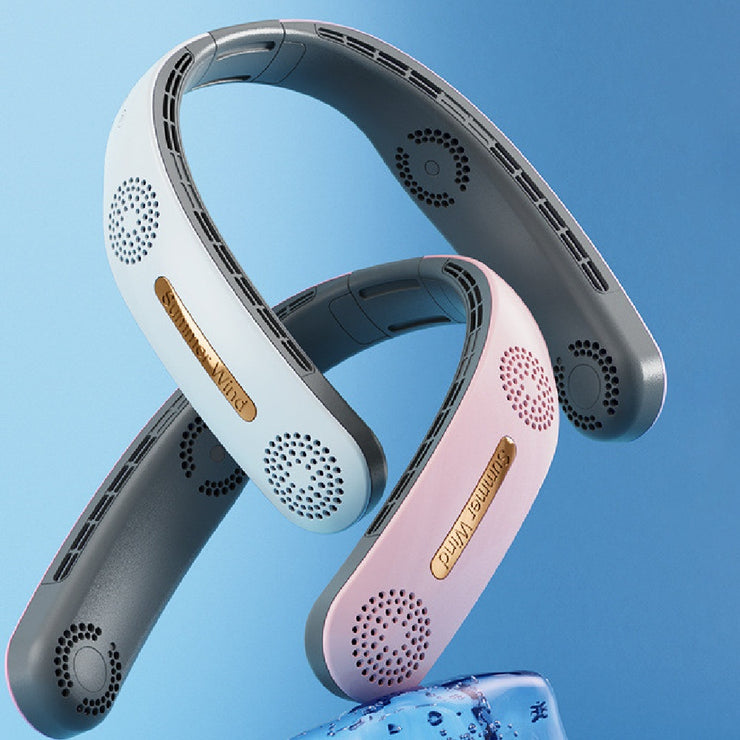 Ventilateur Tour de Cou Sans Pales – Fraîcheur Portable à 360°