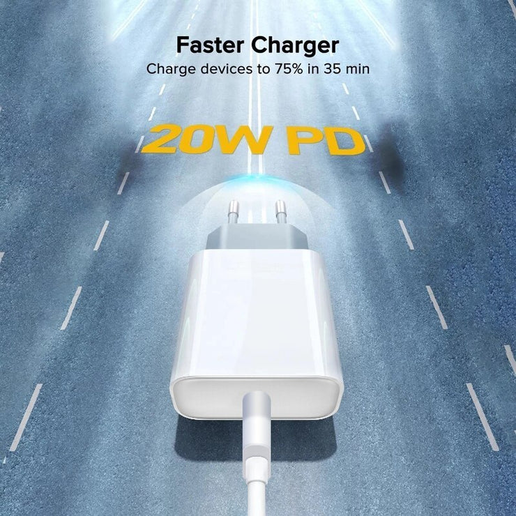 Chargeur USB-C 20W – Puissance Rapide &amp; Format Mini