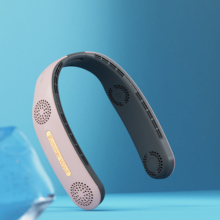 Ventilateur Tour de Cou Sans Pales – Fraîcheur Portable à 360°